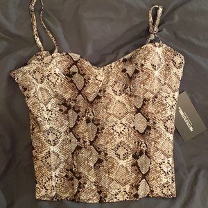 PLT Snakeskin Going Out Corset Top
